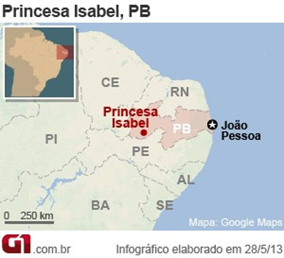 Mapa da Paraíba violencia
