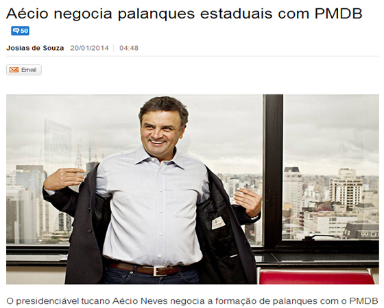 Aécio negocia com PMDB