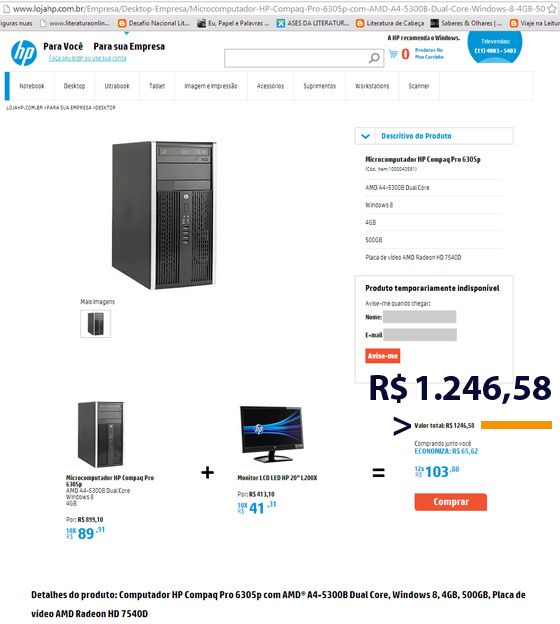 Cagepa compra de PCs HP