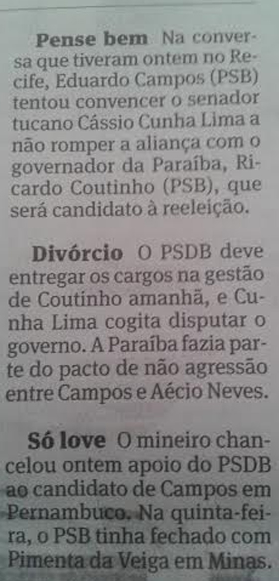 Folha PSDB entrega cargos