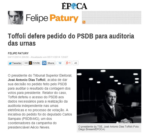 Felipe Patury Tofolli autoriza auditagem e urnas