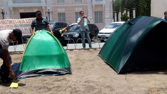 Concursados penitenciarios acampados