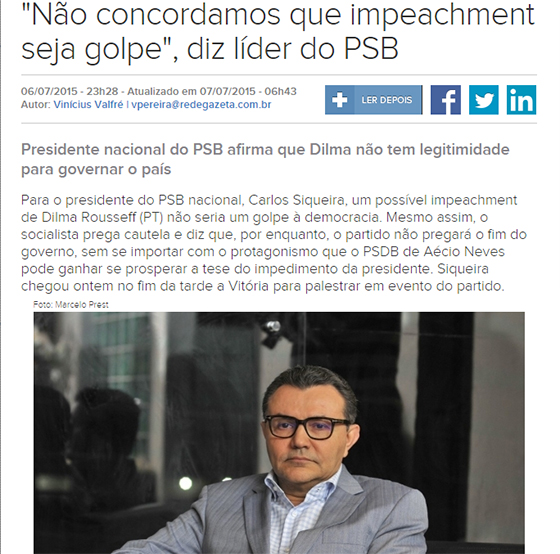 Carlos Siqueira sobre impeachment