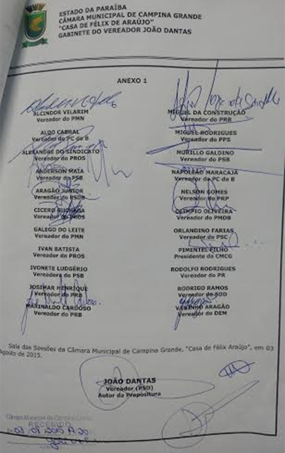 CPI de Rennan assinaturas