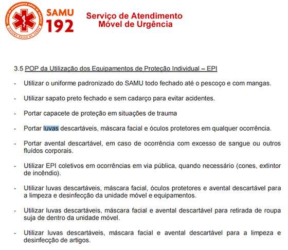 Samu procedimentos atendimento