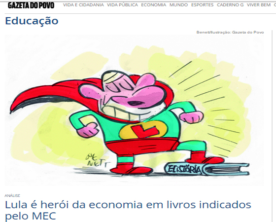 Gazeta do Povo Lula como heroi em livros do MEC mar2016