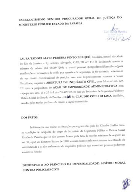 Laura Berquot ação contra Claudio Lima 01março2016