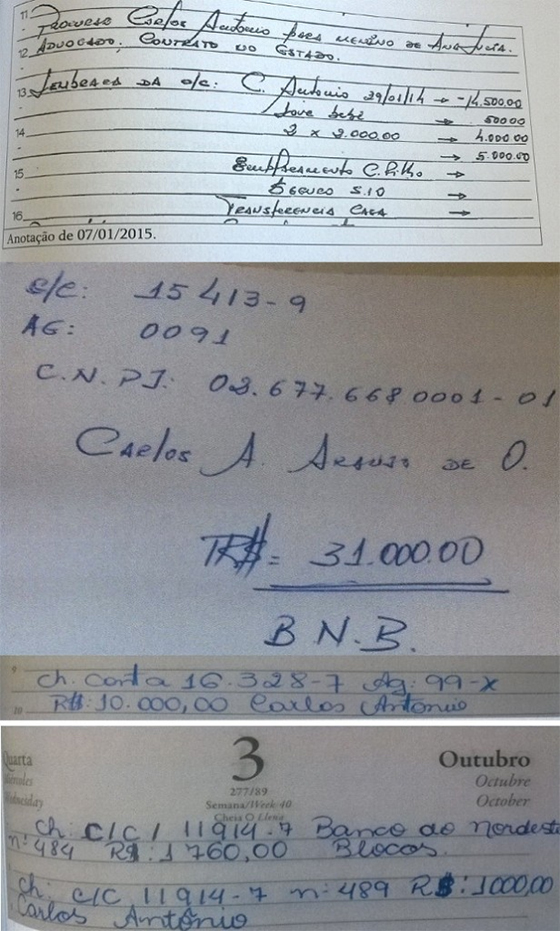 Operação Andaima pagamentos a Carlos Antonio