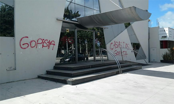 PMDB sede vandalizada pela terceira vez