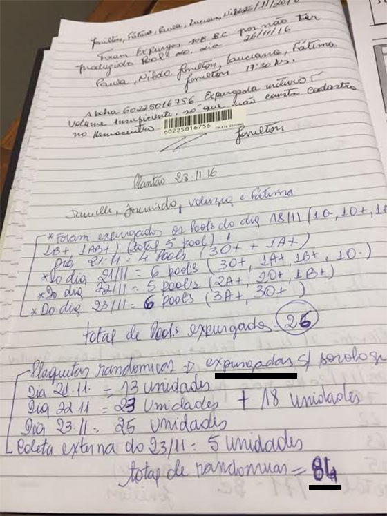 Doação de sangue planilha de descarte 29nov2016