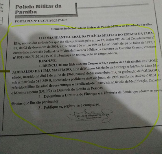 Licenciado da PM consegue retorno no Justiça