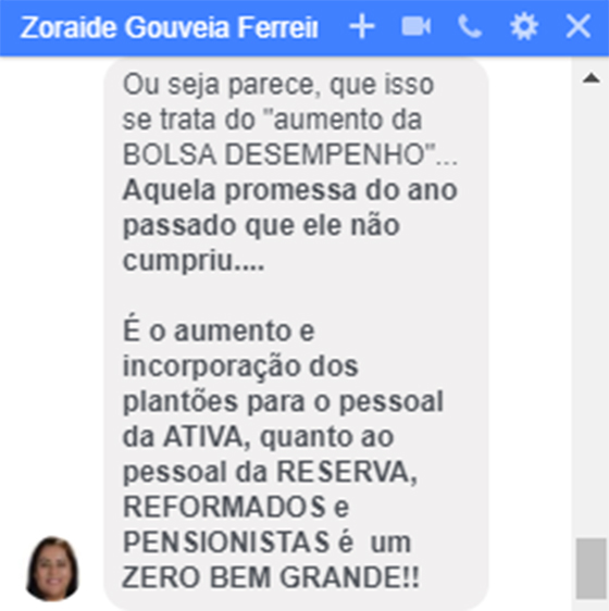 Zoraide aumento dos PMs 22jan2018