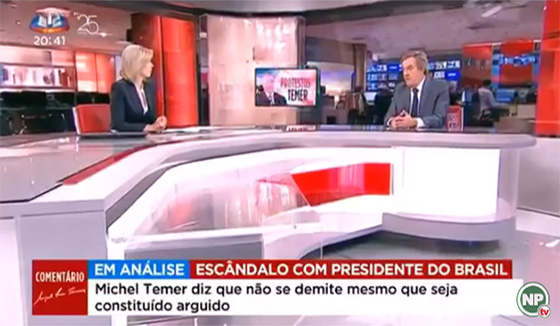 Video TV Portuguesa sobre situação de Temer