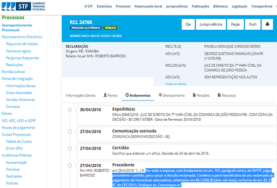 Caso Pâmela no STF Barroso julga 30abr2018