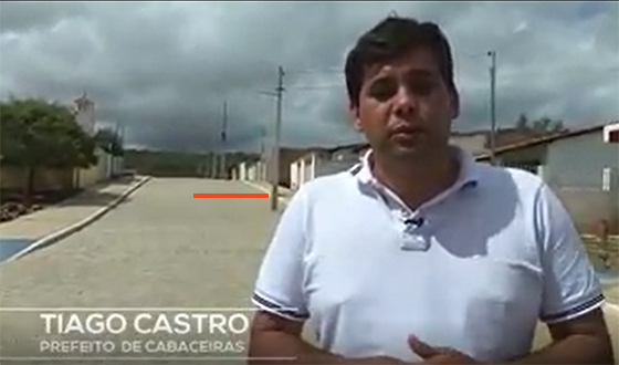 Video prefeito Cabaceiras entrega calçamento com poste na rua