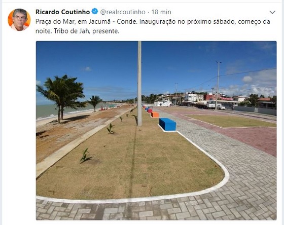 Obra em Jacumã twuitter de RC